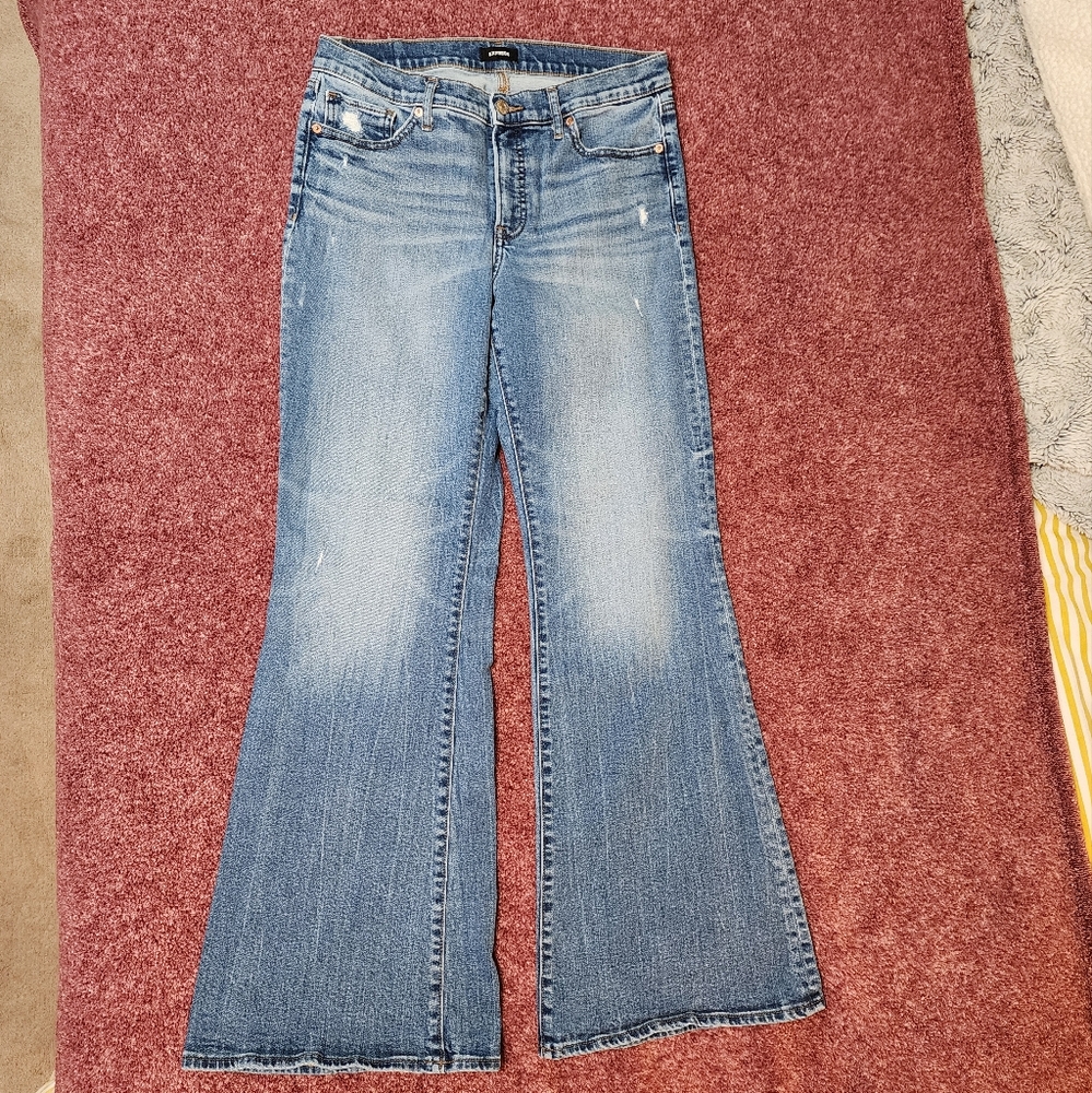 Express 70's Flare Jeans, 10 Long